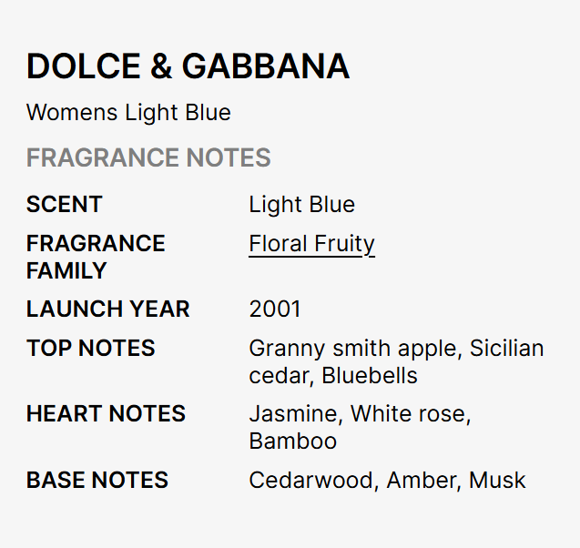DOLCE & GABBANA Light Blue EDT 3.4 oz woman