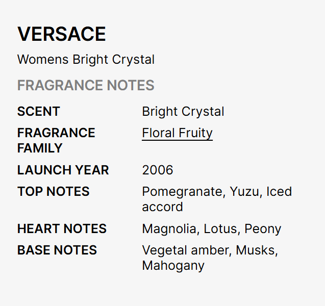 VERSACE Bright Crysta EDP 3.0 oz woman