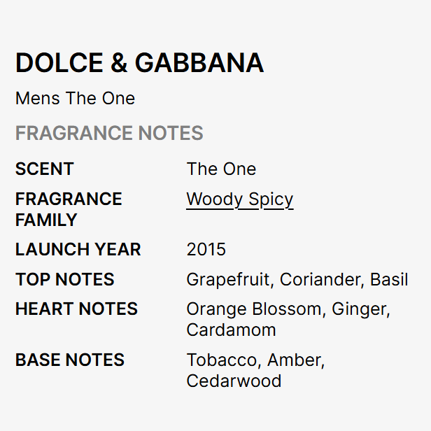 DOLCE & GABBANA The One Men EDP 3.4 oz men