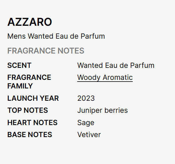 AZZARO Wanted PERFUM 3.4 oz men
