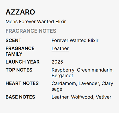 AZZARO forever wanted elixir 3.4 oz men