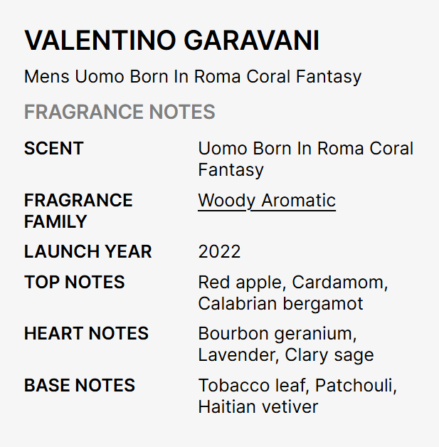 VALENTINO GARAVANI Uomo Born In Roma Coral Fantasy EDT 3.4 oz men